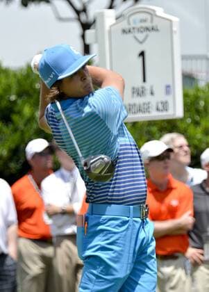 July 2, 2011 - Newtown Square, PA, USA - RICKIE FOWLER tee s off to start his third round play at the AT&T National, held at the Aronimink Golf Club in Newton Square Pa. 2011 AT&T National - ZUMArf1