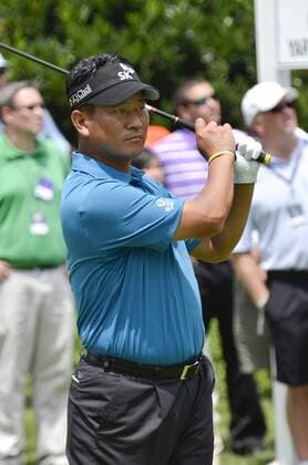 July 2, 2011 - Newtown Square, PA, USA - K.J.CHOI tee s off to start his third round play at the AT&T National, held at the Aronimink Golf Club in Newton Square Pa. 2011 AT&T National - ZUMArf1