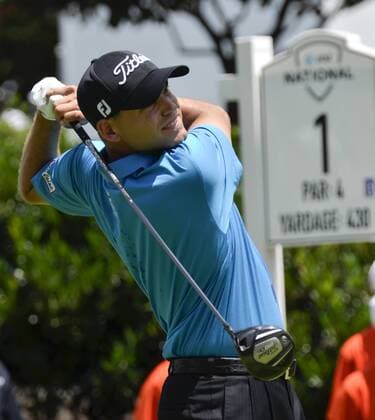 July 2, 2011 - Newtown Square, PA, USA - BILL HAAS tee s off to start his third round play at the AT&T National, held at the Aronimink Golf Club in Newton Square Pa. 2011 AT&T National - ZUMArf1