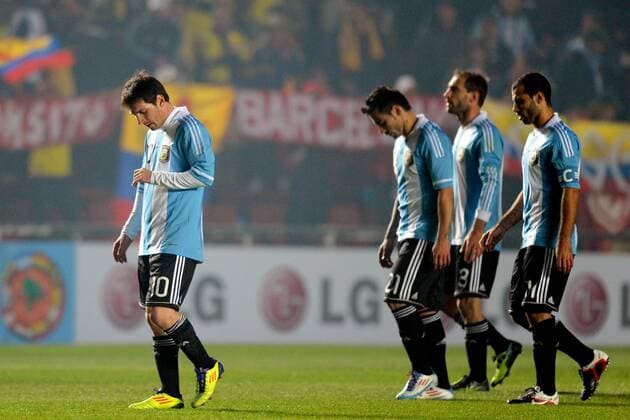 Santa Fe, Argentina - Colombia, delsuione Lionel Messi-Ezequiel Lavezzi-Javier Mascherano 