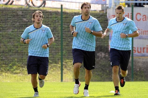 Tommaso Ceccarelli, Lorik Cana e Miroslav Klose Auronzo di Cadore 08 7 2011 SS Lazio pre season training Calcio Football 2011 2012 - marcoxrosi