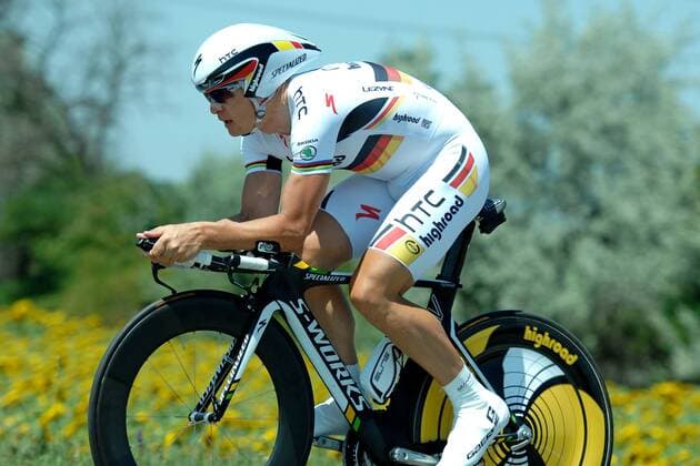Bert GRABSCH ( GER Team HTC - Highroad ) im Trikot des amtierenden Deutschen Meister im Einzelzeitfahren - Event: Österreich - Österreich Rundfahrt 2011 - 7.Etappe: Podersdorf am Neusiedler See - Einzelzeitfahren 30.1 km - Location: Podersdorf - Österreich - Europa - Datum: 09.07.2011 - Contact