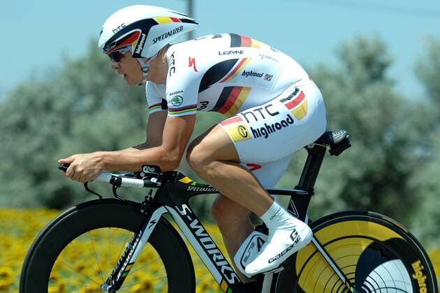 Bert GRABSCH ( GER Team HTC - Highroad ) im Trikot des amtierenden Deutschen Meister im Einzelzeitfahren - Event: Österreich - Österreich Rundfahrt 2011 - 7.Etappe: Podersdorf am Neusiedler See - Einzelzeitfahren 30.1 km - Location: Podersdorf - Österreich - Europa - Datum: 09.07.2011 - Contact
