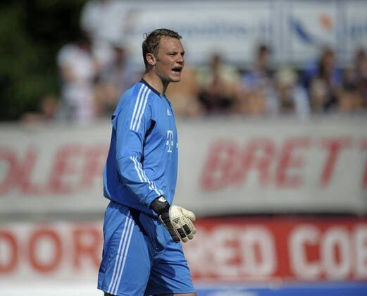 09.07.2011, Fußball 1.Bundesliga, Trainingslager FC Bayern München in Arco (Trentino, Gardasee), Testspiel FC Bayern München - Nationalmannschaft Katar. Torwart Manuel Neuer (Bayern) schreit.