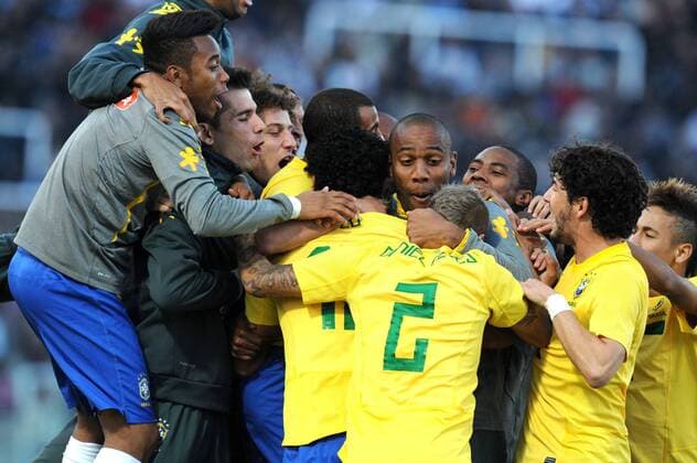 09.07.2011, Cordoba - Copa America 2011 - Brasilien vs Paraguay - Jubel bei Fred 