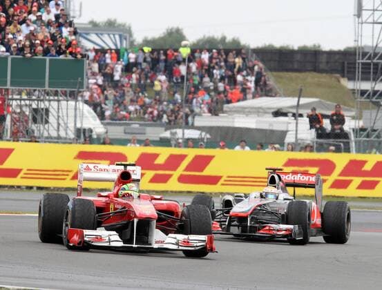 formula 1 GP, Great Britain in Silverstone 10.07.11, Felipe Massa, Scuderia Ferrari, Lewis Hamilton, McLaren Mercedes,
