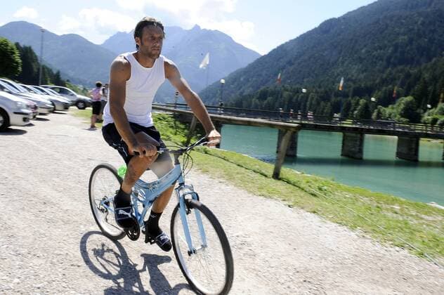 Trainingslager Lazio Rom, Saison 2011 2012 in Auronzo di Cadore; Stefano Mauri - MarcoxRosi o0 Fahrrad Radfahren Ausgleichssport, Ausgleich