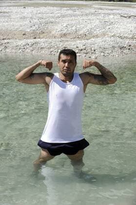 Trainingslager Lazio Rom, Saison 2011 2012 in Auronzo di Cadore; Francelino Matuzalem - MarcoxRosi o0 Wasser Kühlung Abkühlung Erfrischung Hitze heiß