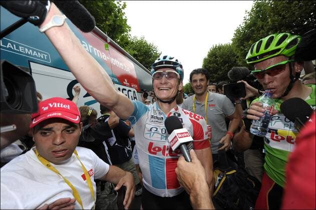 Andre GREIPEL (ALL OMEGA PHARMA - LOTTO) - Philippe GILBERT (BEL OMEGA PHARMA - LOTTO) Cyclisme : Tour De France - Etape 10 - Aurillac - Carmaux - 12.07.2011 - PhotoNews Panoramic  o0 Etappensieger
