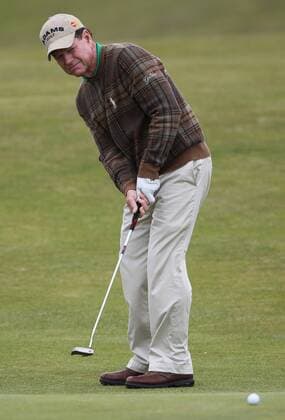 American Tom Watson putts during practice day in the 140th Open Championship at Royal St Georges Golf club in Sandwich,England on Tuesday, July 12, 2011.  LON2011071202