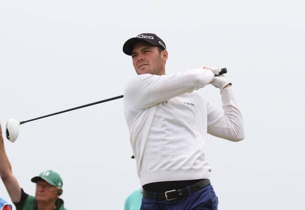 Germany s Martin Kaymer drives during practice day in the 140th Open Championship at Royal St Georges Golf club in Sandwich,England on Tuesday, July 12, 2011.  LON2011071212