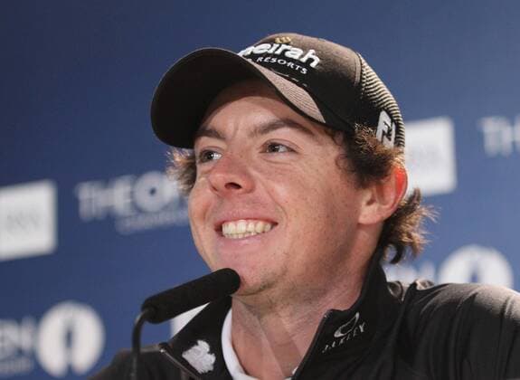Northern Ireland s Rory McIlroy speaks during a press conference at the 140th Open Championship at Royal St Georges Golf club in Sandwich,England on Tuesday, July 12, 2011.  LON2011071225