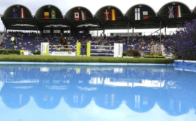 Overview about the stadium during the Stawag-Preis at the CHIO Aachen, Aachen o0 Totale Sportstätte GER Stadion Objekte Hindernis