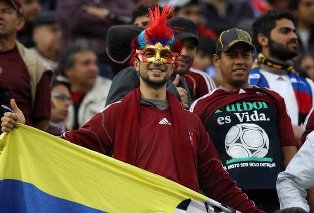 Venezuela s Fans support their team before the match of Copa America 2011 held in Salta 