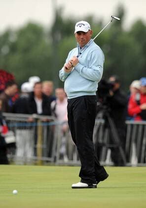 Golf - The Open 2011 - Royal St George s Thomas Bjorn (DEN) narrowly misses his par putt on the 18th at Royal St George s, Sandwich 