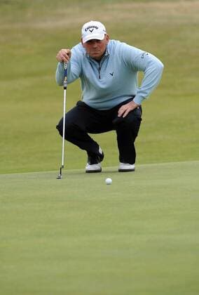 Golf - The Open 2011 - Royal St George s Thomas Bjorn (DEN) lines up a put on the 17th at Royal St George s, Sandwich 
