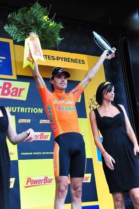 2011, Tour de France, Etappe: 12 Cugnaux - Luz Ardiden, Euskaltel 2011, Samuel Sanchez ---  o0 Siegerehrung Etappensieg