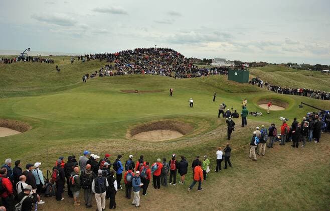 Golf - The Open 2011 - Royal St George s General view of the sixth green at Royal St George s, Sandwich  o0 Landschaft o00 Golfplatz
