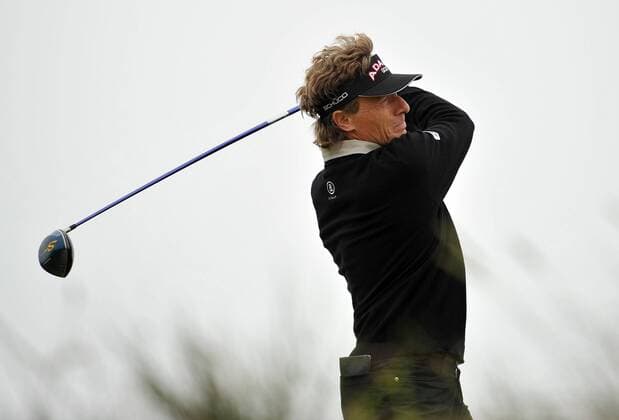 Golf - The Open 2011 - Royal St George s Bernhard Langer of Germany on the seventh tee at Royal St George s, Sandwich 