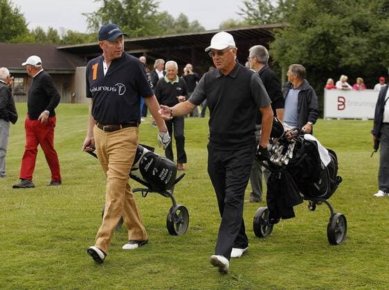 V.li. Boris Becker und Franz Beckenbauer . Golf Golftrophy Golfclub Schloss Monrepos Ludwigsburg. Ludwigsburg, DEU, 15.07.2011