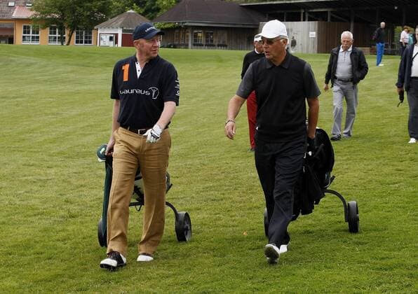 V.li. Boris Becker und Franz Beckenbauer . Golf Golftrophy Golfclub Schloss Monrepos Ludwigsburg. Ludwigsburg, DEU, 15.07.2011