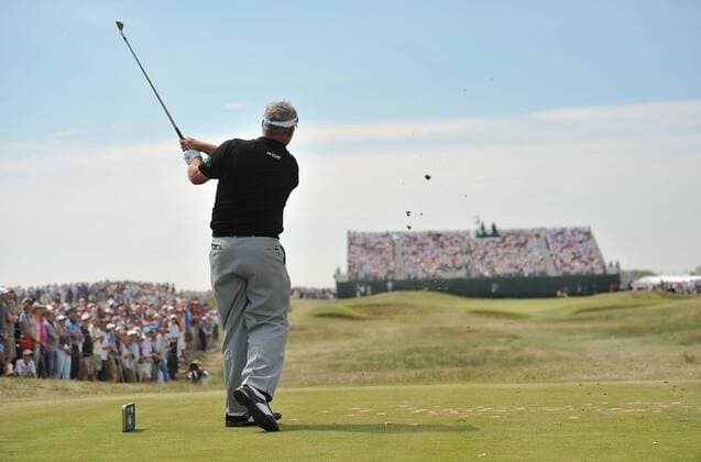 Golf - The Open 2011 - Royal St George s - Day 2 Darren Clarke (NI) tees off on the 16th at Royal St George s, Sandwich 