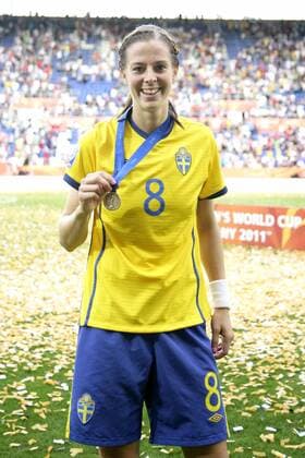 Lotta Schelin (Schweden) - Frauen Fußball Weltmeisterschaft 2011 Spiel um Platz 3 Schweden (Gelb) - Frankreich in der Rhein Neckar Arena Sinsheim - Einzelbild 16.07.2011,Deutschland,Fußball,Damen,Frauen