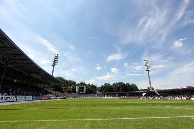 Fußball, Stadiongeschichte FC Erzgebirge Aue Fussball 2.Bundesliga FC Erzgebirge Aue - , 160711 , Saison 2011 2012 ; Fussball 2.Liga Sparkassen-Erzgebirgsstadion o0 Totale Sportstätte