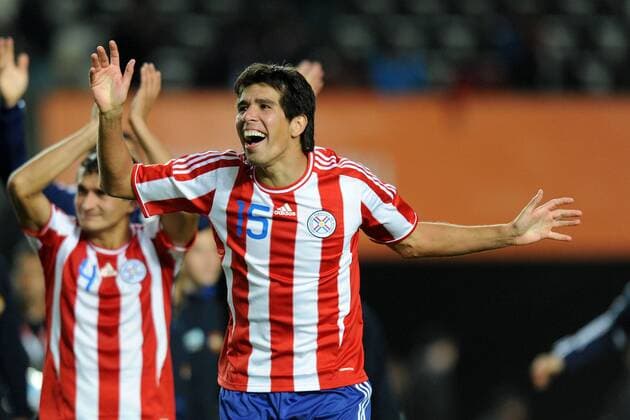 Nz La Plata 17 07 2011 - Copa America 2011 Brasilien-Paraguay --- esultanza Victor Caceres 