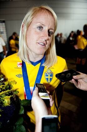 Empfang der schwedischen Nationalmannschaft in Göteborg: Marie Hammarström KP0300003 