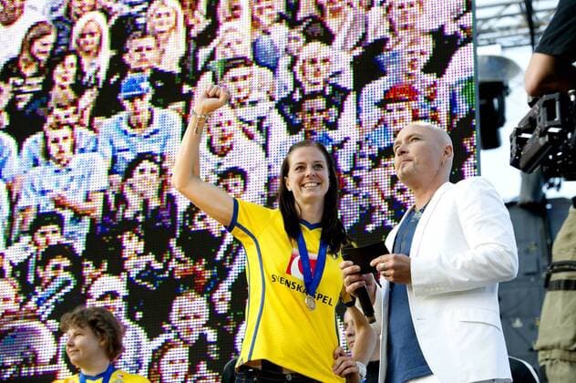 Ankunft des schwedischen Nationalteams in Göteborg: Lotta Schelin - KP0300003  o00 Empfang