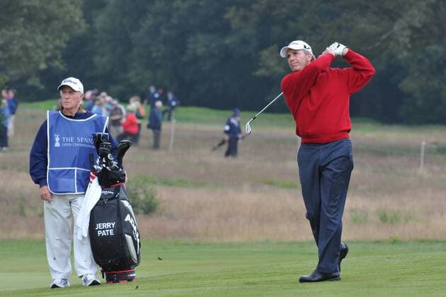 21.07.2011 Jerry Pate (USA) in action in Round 1 at the Senior Open Championship from Walton Heath Golf Club. xKevinxBatchelorx  ActionPlus11195669 Content restricted for UK based newspaper