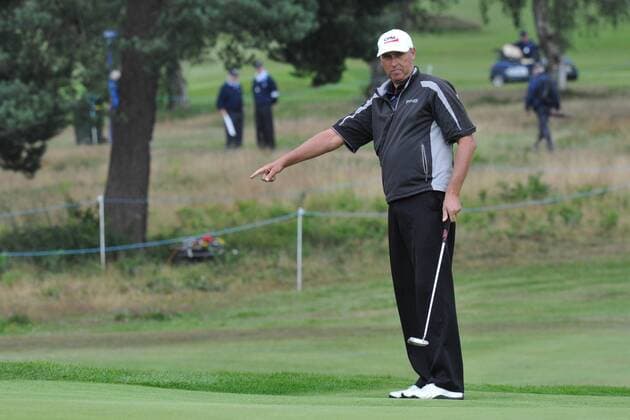 21.07.2011 Mike Harwood (AUS) in action in Round ! at the Senior Open Championship from Walton Heath Golf Club. xKevinxBatchelorx  ActionPlus11195720 Content restricted for UK based newspaper