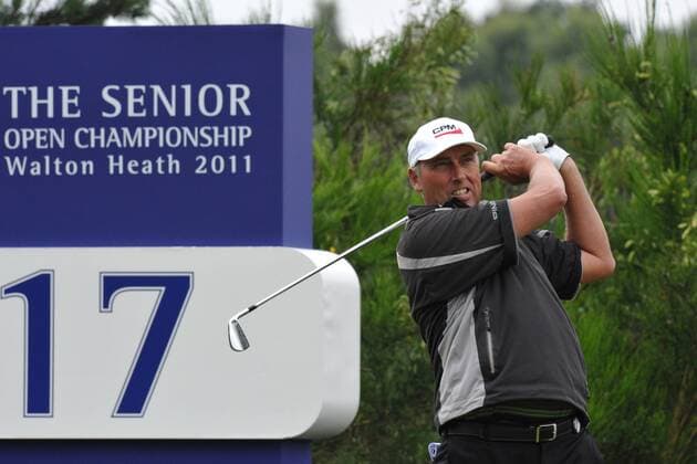 21.07.2011 Mike Harwood (AUS) in action in Round ! at the Senior Open Championship from Walton Heath Golf Club. xKevinxBatchelorx  ActionPlus11195724 Content restricted for UK based newspaper