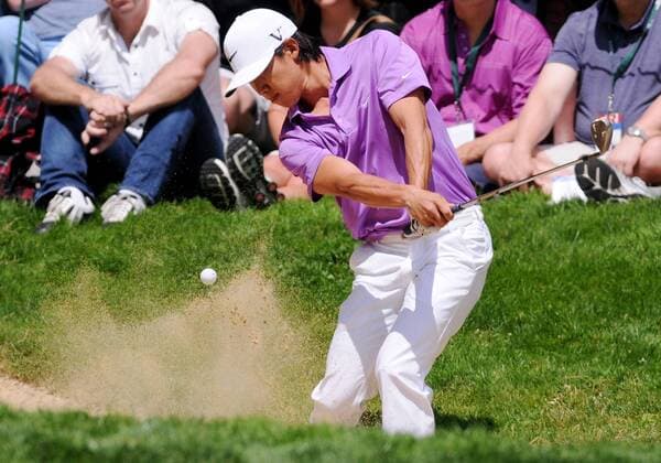 July 22 2011: Anthony Kim hits out of a sand trap during the second round at RBC Canadian Open at Shaughnessy Golf and Country Club in Vancouver, British Columbia on Friday. PGA Golf Herren JUL 22 RBC Canadian Open - Second Round Icon1107220252 EDITORIAL USE ONLY
