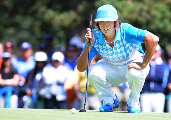 July 22 2011: Rickie Fowler lines up a putt during the second round at RBC Canadian Open at Shaughnessy Golf and Country Club in Vancouver, British Columbia on Friday. PGA Golf Herren JUL 22 RBC Canadian Open - Second Round Icon1107220272 EDITORIAL USE ONLY