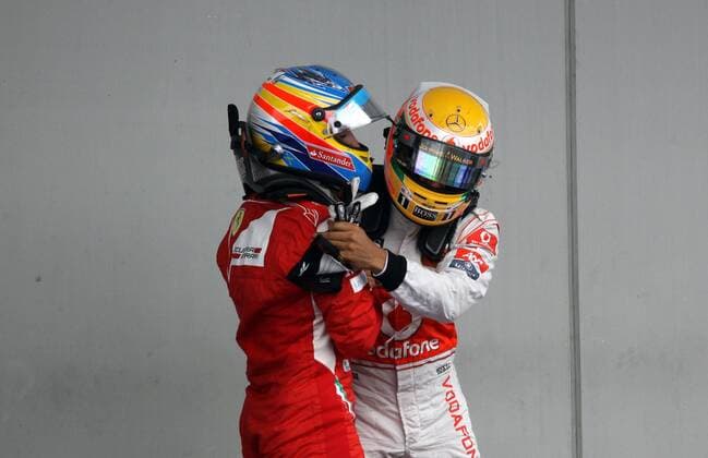 Formula 1 GP, Germany, Nürburgring, 24.07.11, Fernando Alonso, Scuderia Ferrari, Sieger Lewis Hamilton, McLaren Mercedes,