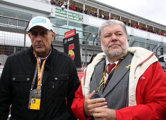 Formula 1 GP, Germany, Nürburgring, 24.07.11, VIP, Hans Joachim Stuck (li.) und Kurt Beck (SPD Ministerpräsident Rheinland Pfalz) o0 people Politik