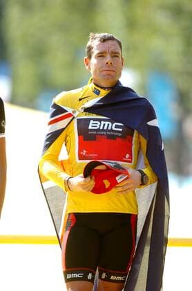 Tour de France, 21. Etappe: Creteil - Paris Champs Elysees --- Gesamtsieger Cadel Evans (Bmc Racing)  o0 Sieg gelbes Trikot Fahne, Nationalfahne Australien