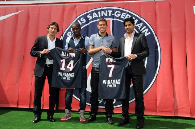Leonardo ( Manager General du PSG ) - Blaise Matuidi - Jeremy Menez - Nasser Al Khelaifi (representant de QSI et president du conseil de surveillance) - Paris Saint Germain (PSG) - Conference de presse - 25.07.2011 - xABibardxFEPx 