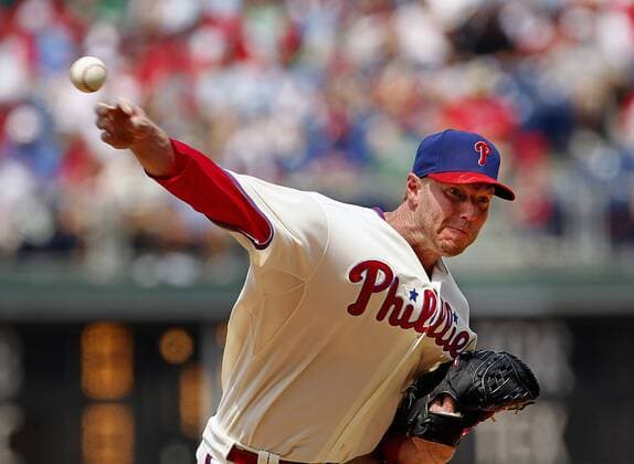July 24, 2011 - Philadelphia, PA, USA - Philadelphia Phillies Roy Halladay pitches against the San Diego Padres during a MLB Baseball Herren USA game at Citizens Bank Park in Philadelphia, Pennsylvania, Sunday, July 24, 2011. The Phillies won, 5-3. Padres at Phillies - ZUMAm67
