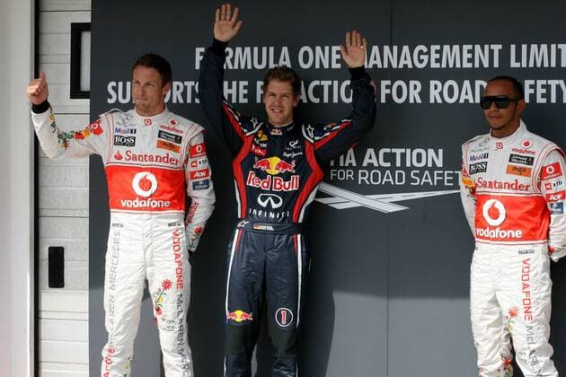 formula 1 GP, Hungarian in Budapest, 30.07.11, Jenson Button, Sebastian Vettel, Lewis Hamilton,