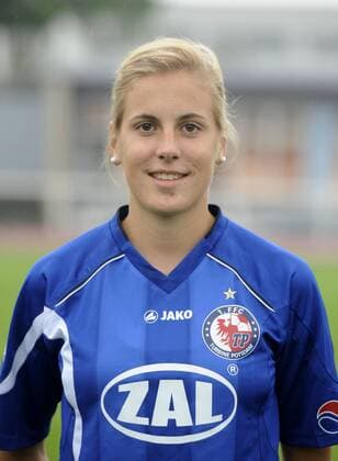 Jennifer Cramer, Porträt, Kopf, 1.FFC Turbine Potsdam, Fußball, Frauen, Bundesliga, Saison 2011 2012, Potsdam, 29.07.2011,