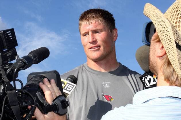 Aug. 4, 2011 - Flagstaff, Arizona, U.S - Arizona Cardinals tight end Todd Heap (86) talks with the media after his first practice with his new team at Northern Arizona University in Flagstaff, Arizona. NFL American Football Herren USA 2011 - Aug 4 - Arizona Cardinals Training Camp - ZUMAz57