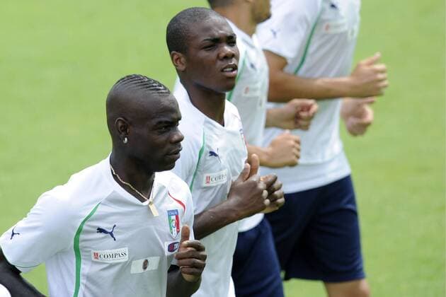 Coverciano 08 08 2011 - Training Nationalteam Italien - Mario Balotelli, Angelo Ogbonna 
