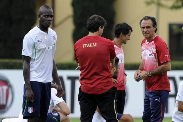 Coverciano 08 08 2011 - Training Nationalteam Italien - Cesare Prandelli, Mario Balotelli 