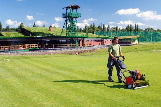 The longest golf course in Europe is being build in Karvina - Lipiny, Czech Republic on Aug. 9, 2011. The course will have 9 holes and will be 7km long. (CTKxPhoto DrahoslavxRamik)  CTKPhoto297201108090502301 o0 Pflege Platzpflege Rasen mähen Rasenmäher fairway Platzwart Greenkeeper greenkeeping