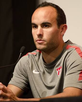 Aug. 9, 2011 - Philadelphia, PA, USA - US National Team player, LANDON DONOVAN, holds a press conference the day before the US Mens National Team plays Mexico in a friendly match at Lincoln Financial Field in Philadelphia Pa. 2011 Soccer US Mens National Team Press Conference - ZUMArf1