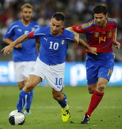 Bari, Italien - Spanien: Antonio Cassano-Xabi Alonso 