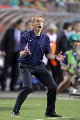 10 August 2011: U.S. head coach Jurgen Klinsmann reacts to non-call in the second half. The United States Men s National Team played the Mexico Men s National Team to a 1-1 tie at Lincoln Financial Field in Philadelphia, Pennsylvania in an international friendly soccer match. SOCCER: AUG 10 Mexico v USA Icon918110810021 EDITORIAL USE ONLY